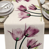 Blue Tulip Kitchen & Dining Table Runner Elegant Anti-Stain Decor - Culinarywellbeing