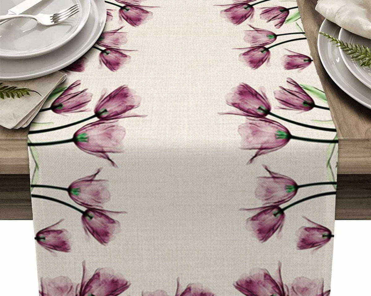 Blue Tulip Kitchen & Dining Table Runner Elegant Anti-Stain Decor - Culinarywellbeing