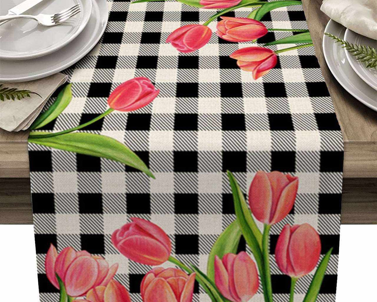 Blue Tulip Kitchen & Dining Table Runner Elegant Anti-Stain Decor - Culinarywellbeing