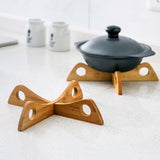 Bamboo Detachable Cross Tray Rack Mat-Pot Holder, Steaming Placemat, and Cooling Dish Holder - Culinarywellbeing