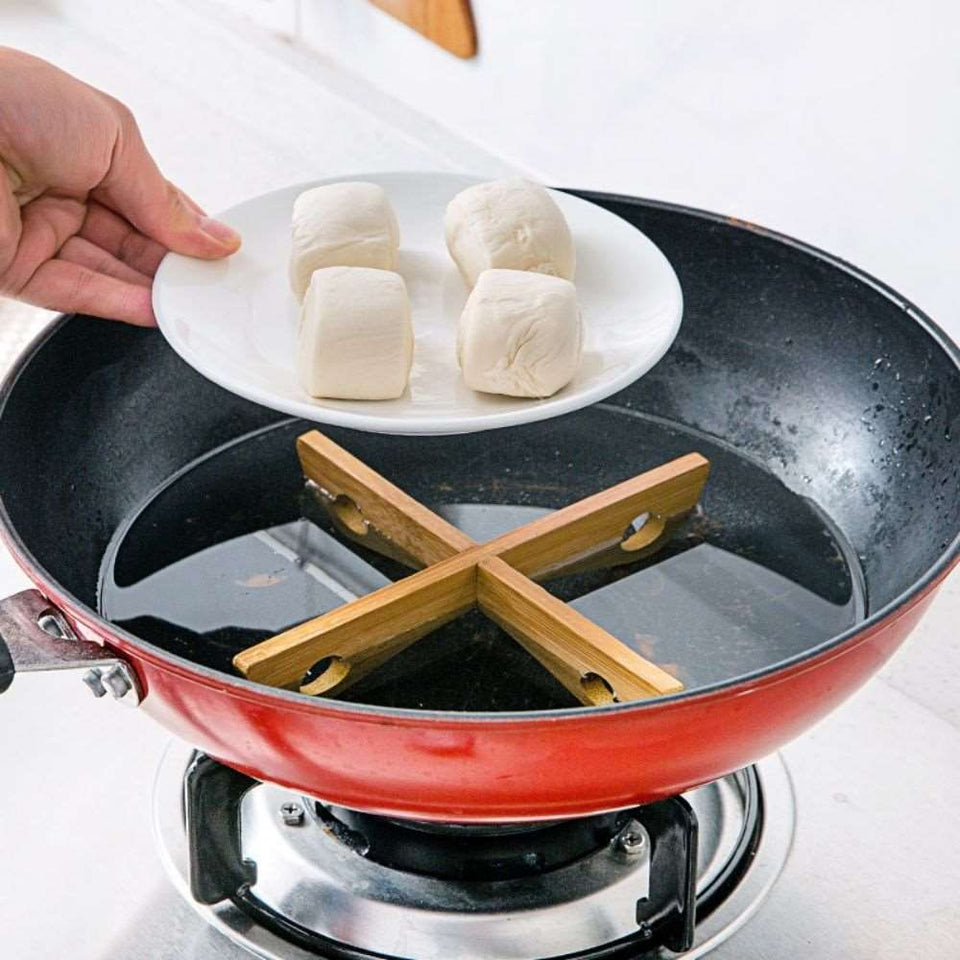 Bamboo Detachable Cross Tray Rack Mat-Pot Holder, Steaming Placemat, and Cooling Dish Holder - Culinarywellbeing