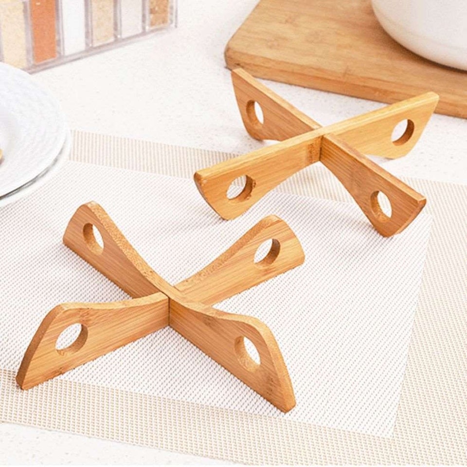 Bamboo Detachable Cross Tray Rack Mat-Pot Holder, Steaming Placemat, and Cooling Dish Holder - Culinarywellbeing