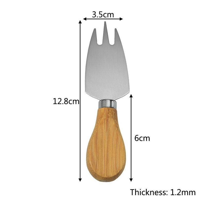 Steel Stainless Cheese Knives with Bamboo Wood Handle Cheese Slicer Cheese Cutter Kitchen Baking Tool - Culinarywellbeing