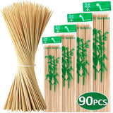 TheWellBeing™ 90pcs Food-Grade Bamboo Skewer Sticks - Disposable BBQ Tools (15/20/25/30cm) - Culinarywellbeing