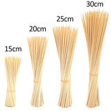 TheWellBeing™ 90pcs Food-Grade Bamboo Skewer Sticks - Disposable BBQ Tools (15/20/25/30cm) - Culinarywellbeing