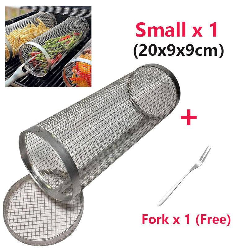 Stainless Steel Barbecue Skewer Storage Tube Charcoal Grill Skewer Flat BBQ Fork Kitchen BBQ Utensils - Culinarywellbeing