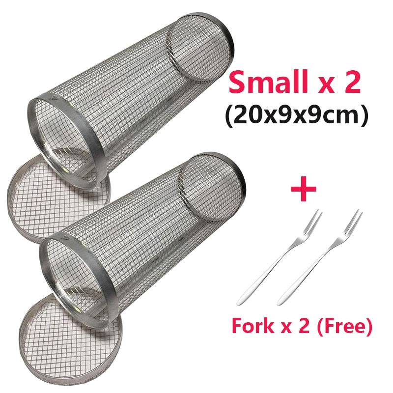 Stainless Steel Barbecue Skewer Storage Tube Charcoal Grill Skewer Flat BBQ Fork Kitchen BBQ Utensils - Culinarywellbeing