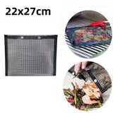 Stainless steel BBQ rack cooking grill basket for outdoor use, grilling vegetables and seafood.