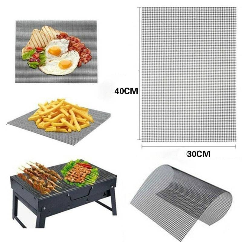 Non-stick Barbecue Mesh Mat Liner Reusable Heat Resistance Baking Net Color:Black Style:Barbecue Mat Package:1*Barbecue Mat Size:30x40cm/40x50cm Functions: Pad on the grill to prevent food from falling and adhesion How to Use: Clean fiTheWellBeing1-stick Barbecue Mesh Mat Liner Reusable Heat Resistance Baking Net PadCulinaryWellBeing