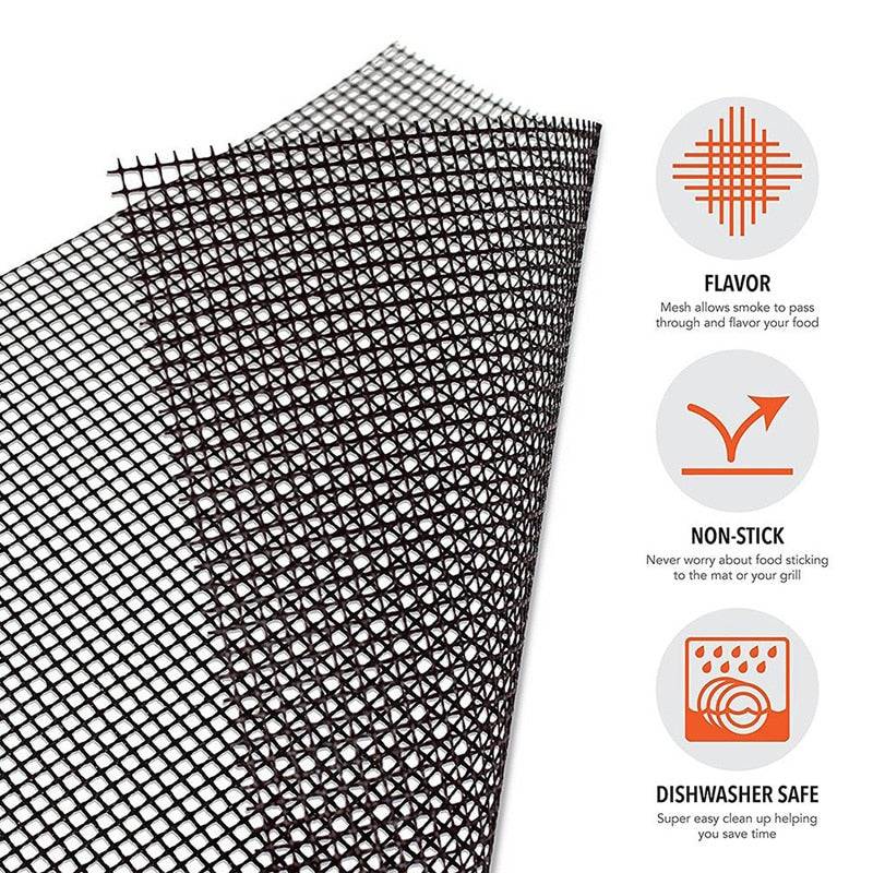 Non-stick Barbecue Mesh Mat Liner Reusable Heat Resistance Baking Net Color:Black Style:Barbecue Mat Package:1*Barbecue Mat Size:30x40cm/40x50cm Functions: Pad on the grill to prevent food from falling and adhesion How to Use: Clean fiTheWellBeing1-stick Barbecue Mesh Mat Liner Reusable Heat Resistance Baking Net PadCulinaryWellBeing