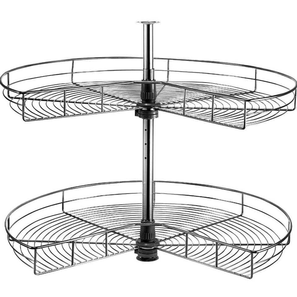 Diameter Stainless Steel Lazy Susan 2-Shelf Blind Corner Organizer - Cabinet Replacement Shelf - Culinarywellbeing
