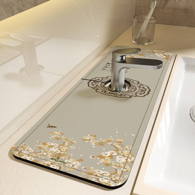 TheWellBeing™Classic Sink Faucet Drain Pad Table Mat Toilet Diatom Mud Absorbent Pad Non-slip Anti-mildew Mat for Kitchen Countertop Dining - Culinarywellbeing