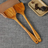 Long-Handle Bamboo Wood Spatula for Non-Stick Pans - Culinarywellbeing