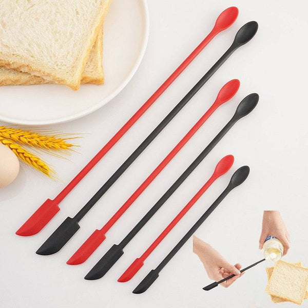 Mini Silicone Spatula Heat Resistant Long Handle Dual-Ended Scraper with Spoon Jam Spatulas - Culinarywellbeing