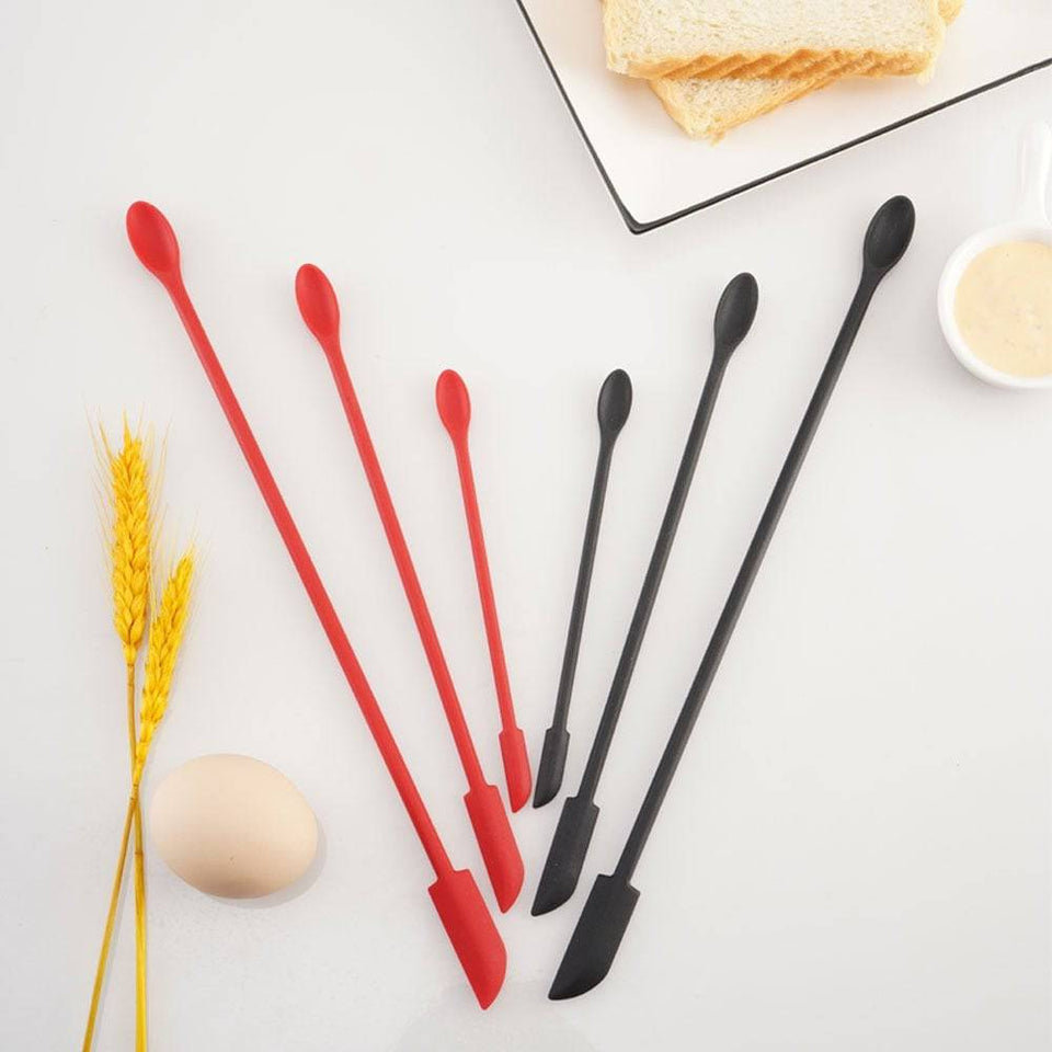 Mini Silicone Spatula Heat Resistant Long Handle Dual-Ended Scraper with Spoon Jam Spatulas - Culinarywellbeing