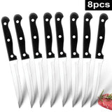 Steak Knife Set Stainless Steel Sharp Serrated Dinner Knives Outdoor BBQ Knife Cut Meat Bread Steak Knives Kitchen Tool - Culinarywellbeing