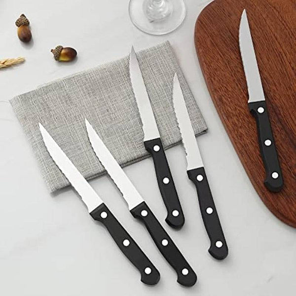 Steak Knife Set Stainless Steel Sharp Serrated Dinner Knives Outdoor BBQ Knife Cut Meat Bread Steak Knives Kitchen Tool - Culinarywellbeing