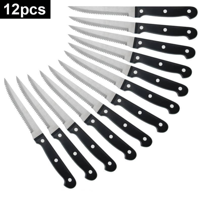 Steak Knife Set Stainless Steel Sharp Serrated Dinner Knives Outdoor BBQ Knife Cut Meat Bread Steak Knives Kitchen Tool - Culinarywellbeing