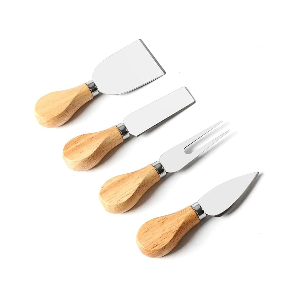 Wood Handle Sets Oak Bamboo Cheese Cutter Knife Slicer Kit Kitchen Che4 Cheese Knives Set-Mini Knife, Butter Knife, Spatula &amp; Fork 

 
 Made of professional gauge stainless steel and wooden handle, this Cheese Knives is the perfectTheWellBeing1Wood Handle Sets Oak Bamboo Cheese Cutter Knife Slicer Kit Kitchen Cheedse CutterCulinaryWellBeing