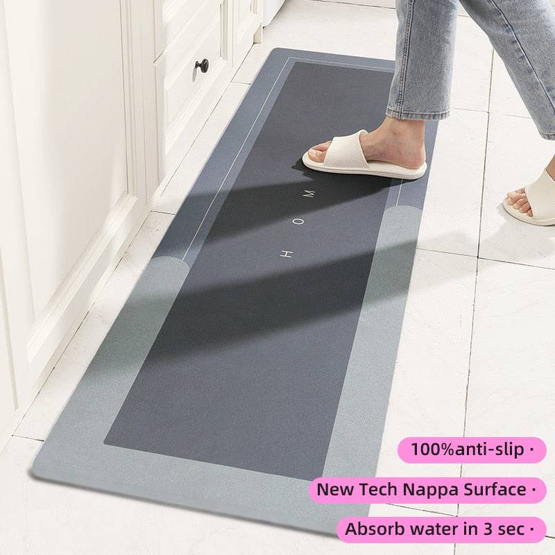 Super Absorbent Kitchen Floor Mat Diatom Mud Pad Bath Pad Anti-Slip CaKitchen floor mat, family entrance door, bedroom, living room, rectangular area, carpet, hall decoration, carpet, bathroom anti-slip mat
 Material: diatom mud
 Back:TheWellBeing1Super Absorbent Kitchen Floor Mat Diatom Mud Pad Bath Pad Anti-Slip Carpet Kitchen Mats Wipeable Wash Long Strip CarpetCulinaryWellBeing