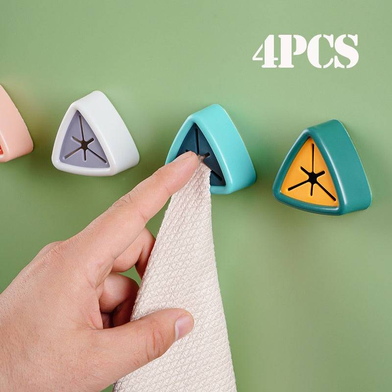 Towel Holder Towel Storage Racks Hanger Adhesive Towels Storage Wash Cloth Clip Sucker Wall Window Bathroom Kitchen Accessories - Culinarywellbeing