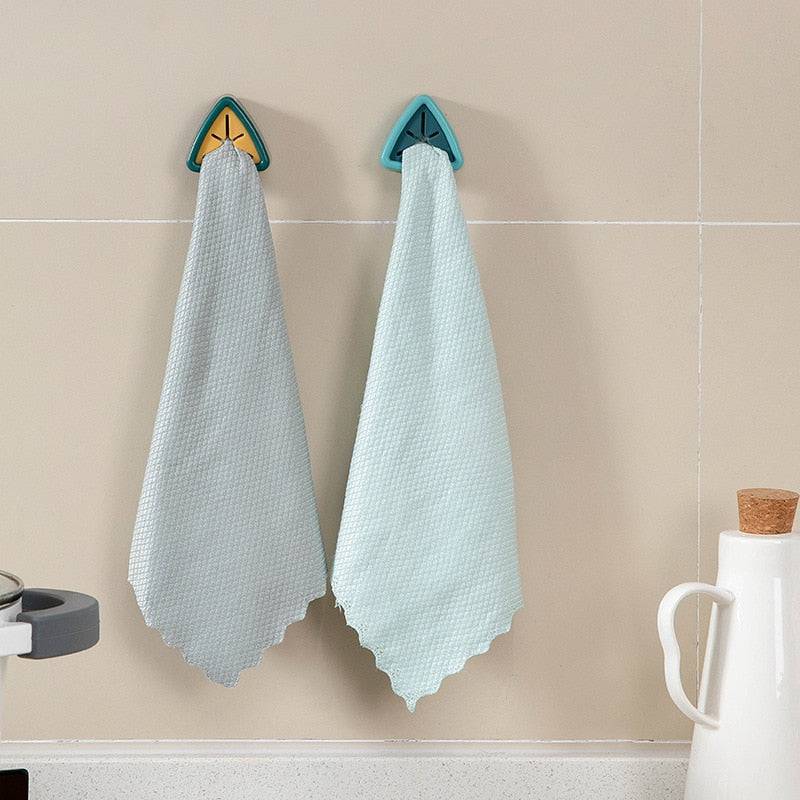 Towel Holder Towel Storage Racks Hanger Adhesive Towels Storage Wash Cloth Clip Sucker Wall Window Bathroom Kitchen Accessories - Culinarywellbeing