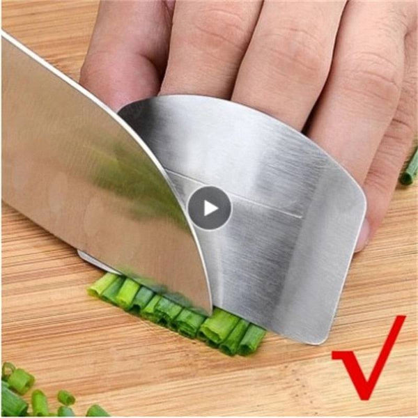 Stainless Steel Finger Guard Safety Vegetable Cutter Hand Guard Tool Kitchen Cut Finger Protector Tool - Culinarywellbeing