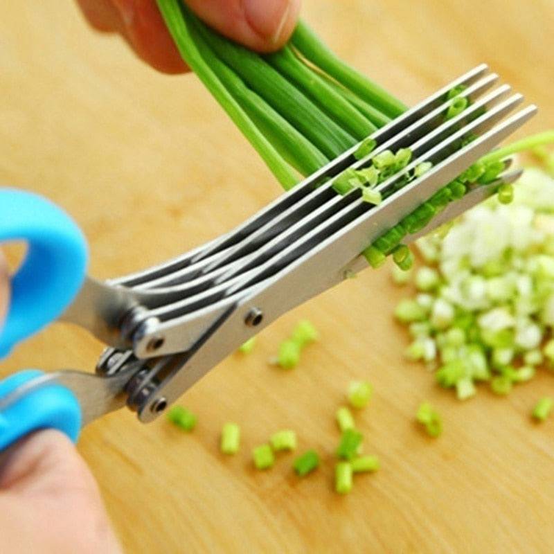 Muti-Layers Kitchen Scissors Stainless Steel Vegetable Cutter Scallion Herb Laver Spices cooking Tool Cut - Culinarywellbeing