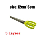 Muti-Layers Kitchen Scissors Stainless Steel Vegetable Cutter Scallion Herb Laver Spices cooking Tool Cut - Culinarywellbeing