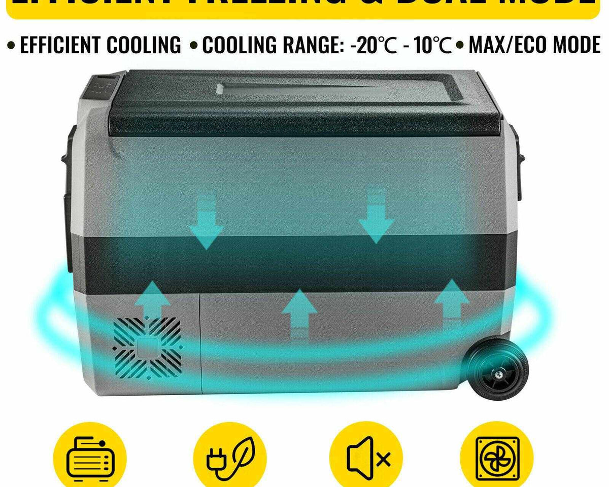Portable Car Fridge Mini Refrigerator Freezer With Wheel and Handle 12/24V DC 100-240 AC for Camping Picnics - Culinarywellbeing