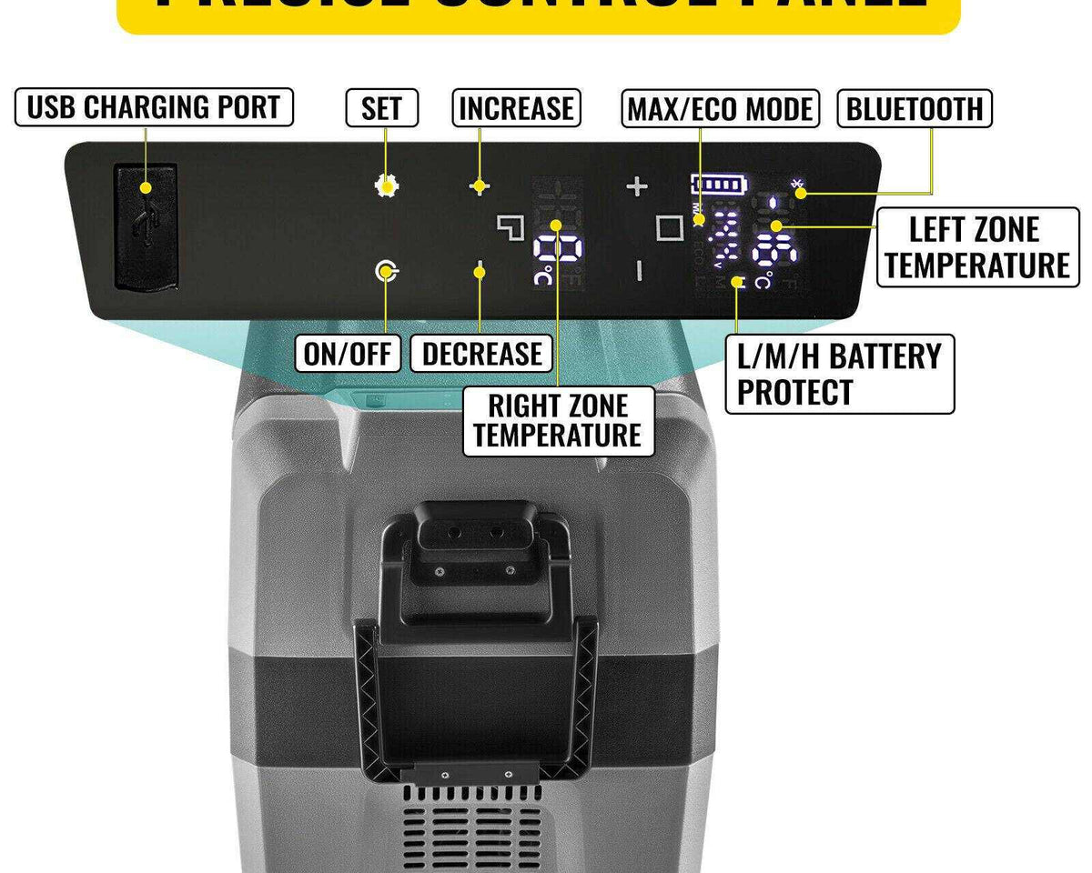 Portable Car Fridge Mini Refrigerator Freezer With Wheel and Handle 12/24V DC 100-240 AC for Camping Picnics - Culinarywellbeing