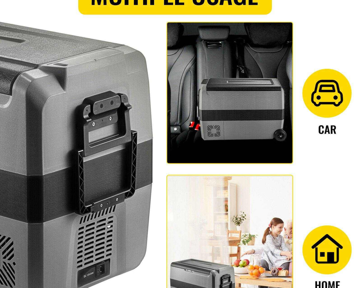 Portable Car Fridge Mini Refrigerator Freezer With Wheel and Handle 12/24V DC 100-240 AC for Camping Picnics - Culinarywellbeing