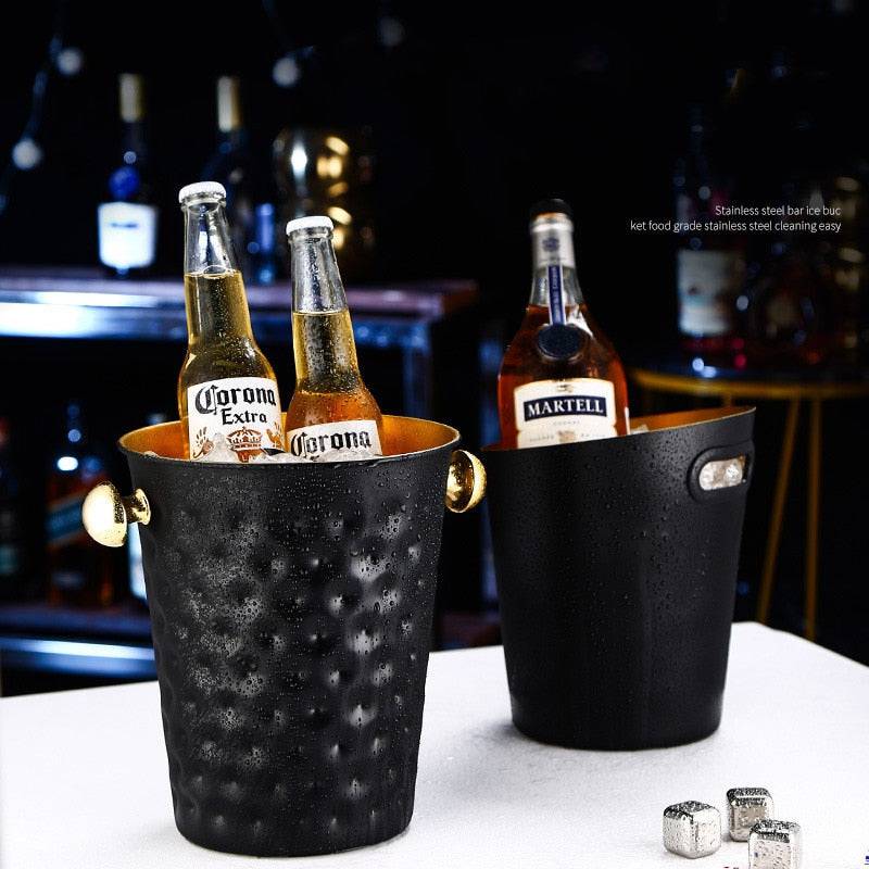 Noble Luxury ice bucket 304 Stainless steel golden hammer pattern - Culinarywellbeing