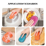 Reusable Magic Sponge Double Sided Eraser demonstrating effective cleaning in various kitchen scenarios.