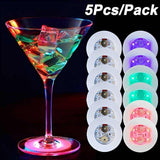 LED Coaster Luminous Bottle Stickers Lights 6cm LED Coaster Lamps