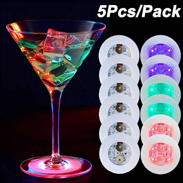 LED Coaster Luminous Bottle Stickers Lights 6cm LED Coaster Lamps