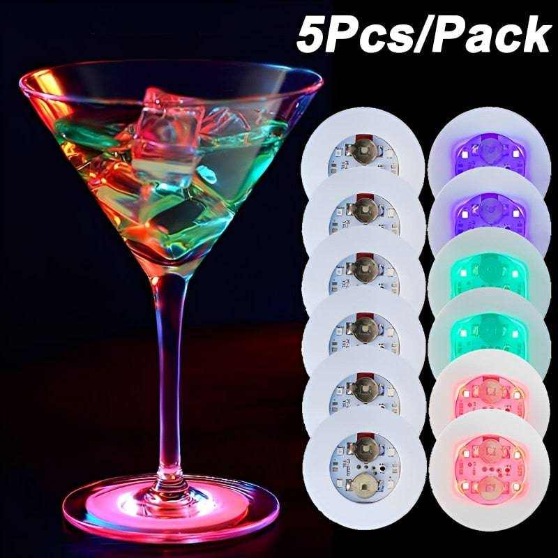 LED Coaster Luminous Bottle Stickers Lights 6cm LED Coaster Lamps