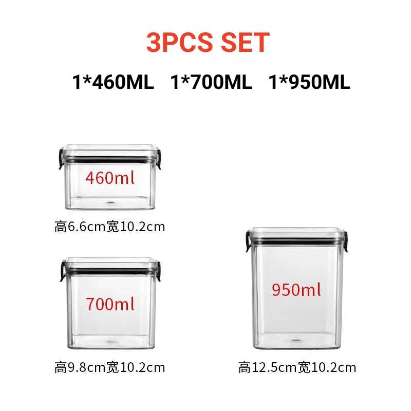 Sealed plastic food storage box cereal candy Dried jars with lid fridge storageTank containers household items kitchen organizer - Culinarywellbeing
