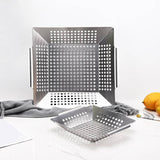 Stainless Steel Grill Pan Grilling Basket For More Vegetable Meat Grill Basket Tray BBQ Gadget - Culinarywellbeing