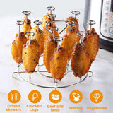 Air Fryer Rack Accessories BBQ Grill Tray Basket Stand Roasting Meat FMetal Material: Non-stick air fryer rack is made of food made 304 stainless steel, durable, not easy to rust and deform.Heat Resistant: Barbecue air fryer grill is hTheWellBeing1Air Fryer Rack Accessories BBQ Grill Tray Basket Stand Roasting Meat Food Holder ToolCulinaryWellBeing