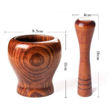 Bamboo wooden mortar and pestle set for grinding spices and herbs, natural jujube wood, elegant kitchen tool.