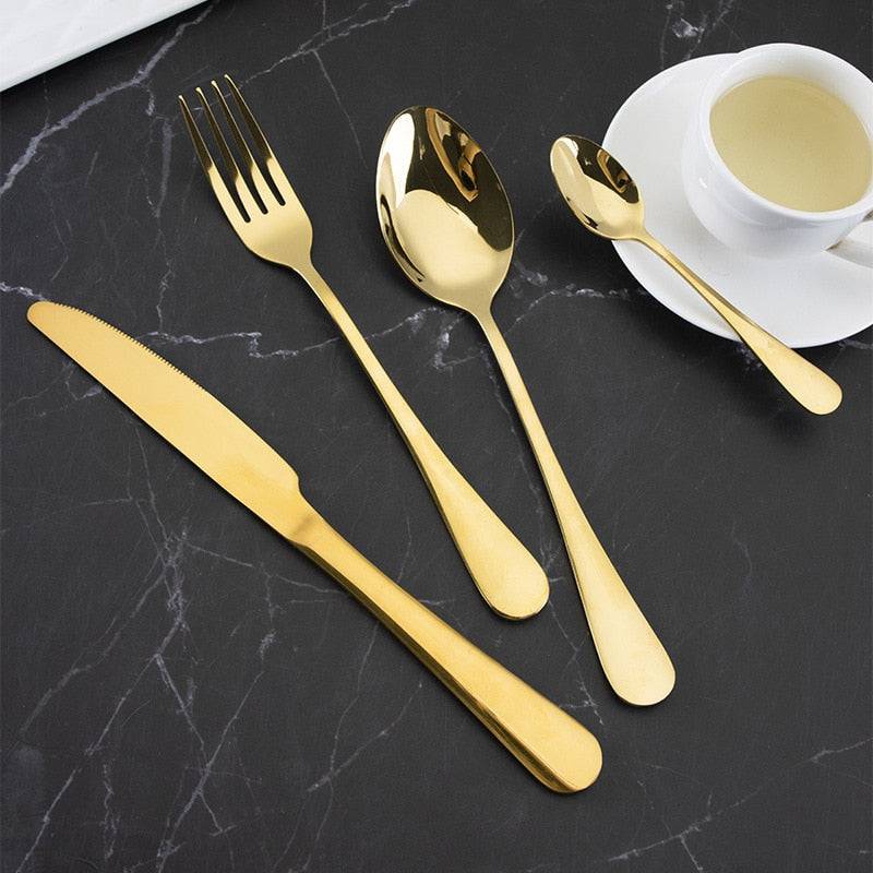 Stainless Steel Knife Forks Spoons Cutlery Set Kitchen Silverware HousTheWellBeing1Stainless Steel Knife Forks Spoons Cutlery Set Kitchen Silverware Household Cutlery Set Tableware Sets dinnerware setCulinaryWellBeing