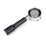 TheWellBeing1 58mm rosewood-handled bottomless portafilter set for espresso machines, fits Expobar and Rocket models.