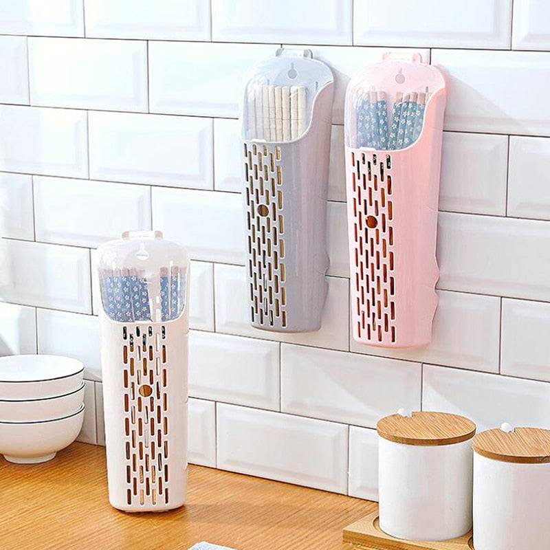 Plastic Kitchen Cutlery Storage Box Utensil Holder Knife Fork Spoon Chopsticks Drying Rack Organizer Tableware Drainer - Culinarywellbeing