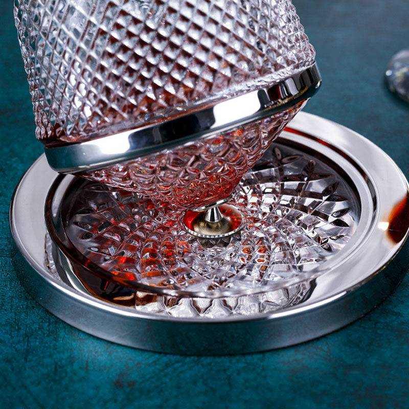 Decanter -Rotating Wine Tumbler Design Dispenser Crystal Glass Aerator