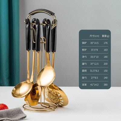 TheWellBeing™ 7-Piece Stainless Steel Kitchenware Set with Ceramic HanTheWellBeing1TheWellBeing™ 7-Piece Stainless Steel Kitchenware SetCulinaryWellBeing