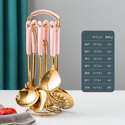 TheWellBeing™ 7-Piece Stainless Steel Kitchenware Set with Ceramic HanTheWellBeing1TheWellBeing™ 7-Piece Stainless Steel Kitchenware SetCulinaryWellBeing