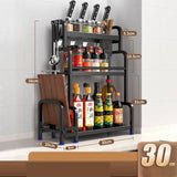 2/3-Layer Stainless Steel Kitchen Storage Rack for Seasoning, Chopsticks, Knives, and Jars