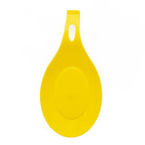 Spoon holder for kitchen storage, yellow plastic spatula rack organizer.