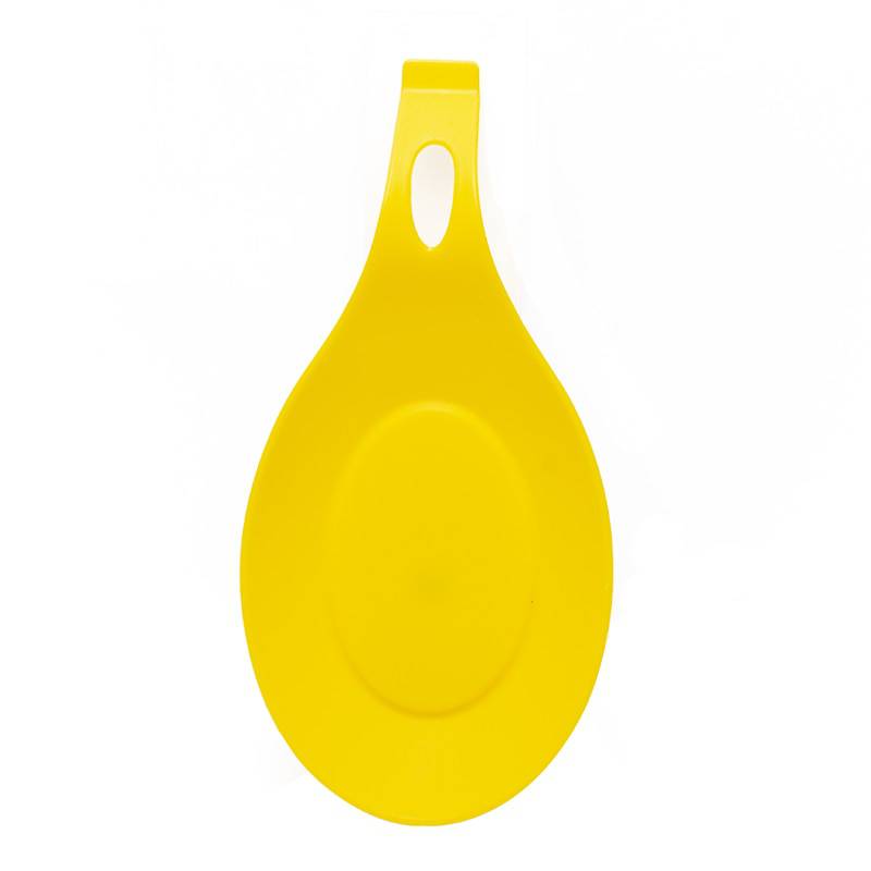 Spoon holder for kitchen storage, yellow plastic spatula rack organizer.
